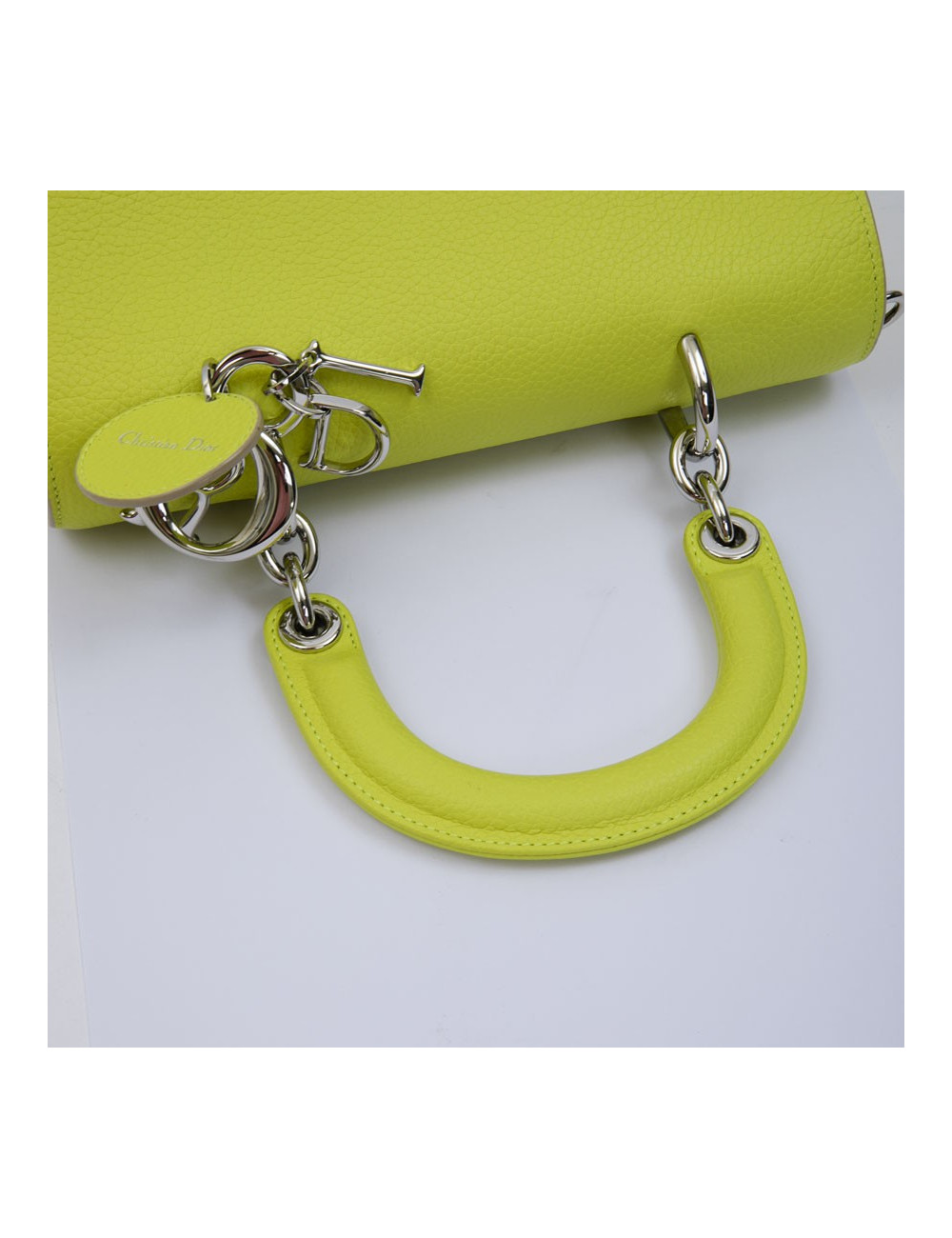 CHRISTIAN DIOR 'Be Dior' bag in acid green taurillon leather