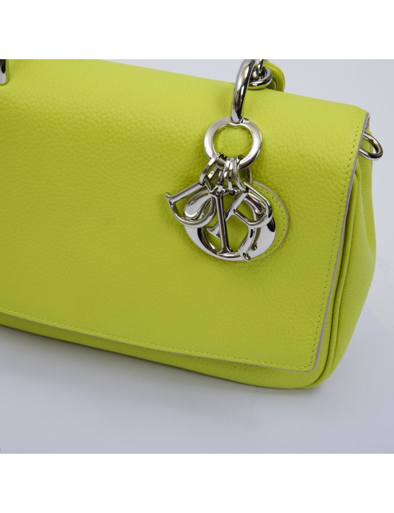 CHRISTIAN DIOR 'Be Dior' bag in acid green taurillon leather