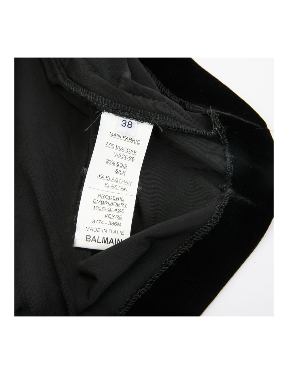 Pull BALMAIN en velours stretch noir