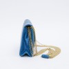 CHANEL vintage rare bag in blue lizard