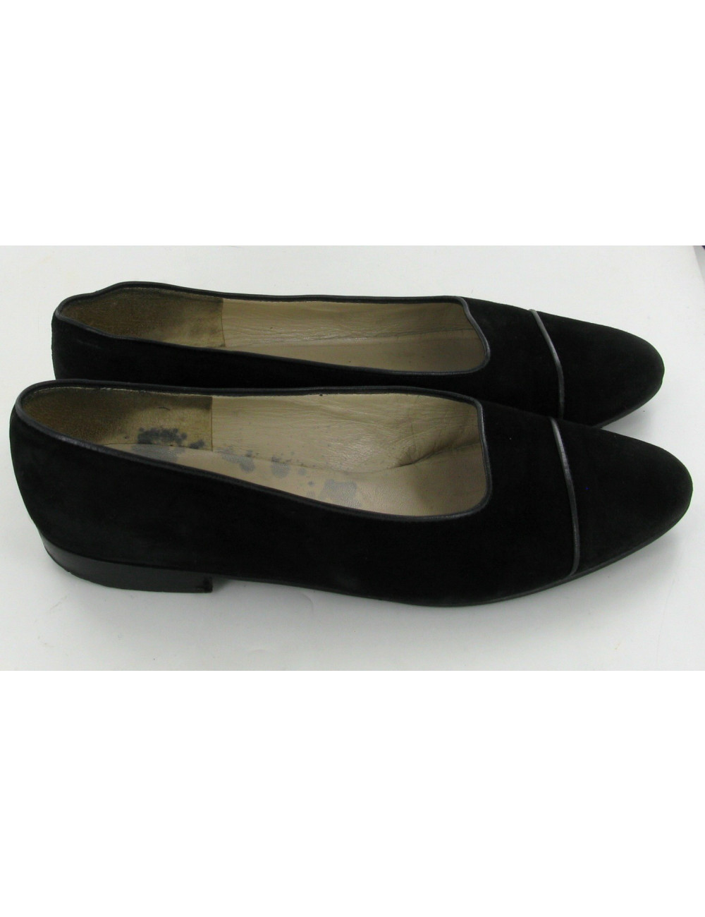 Ballerines CHANEL en daim noir T.38,5