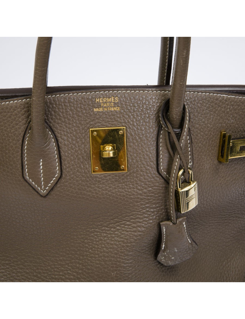 Birkin 35 HERMES cuir taurillon étoupe