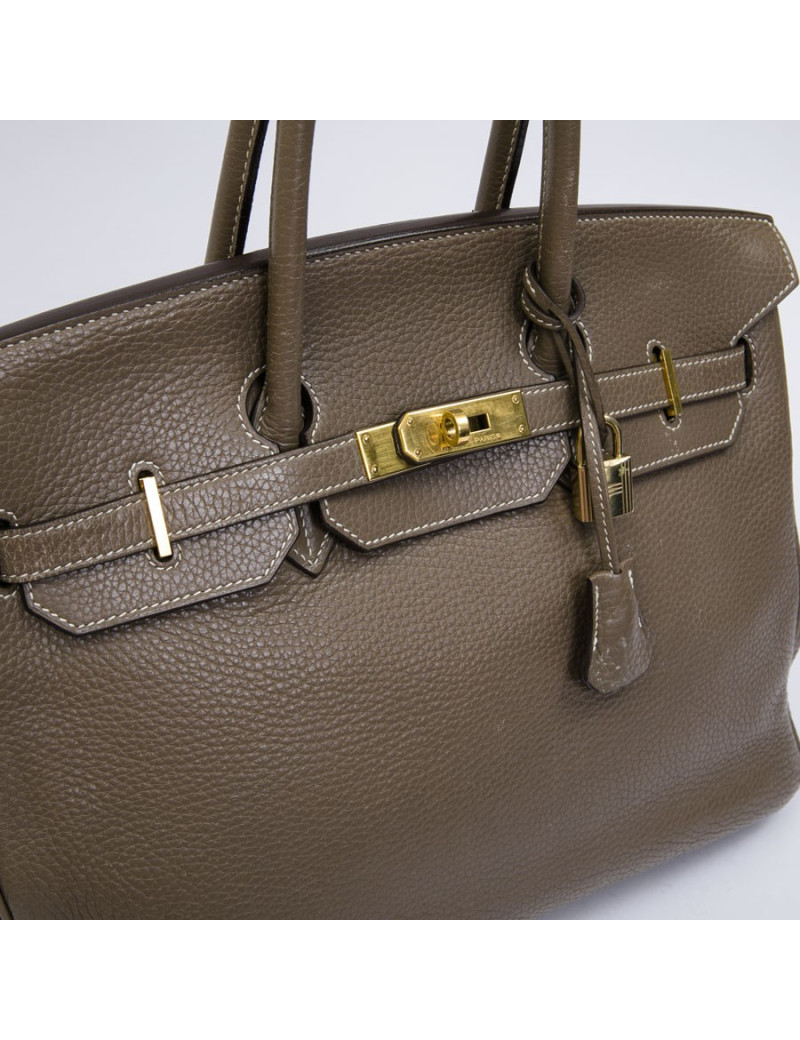 HERMES Birkin 35 in étoupe taurillon leather