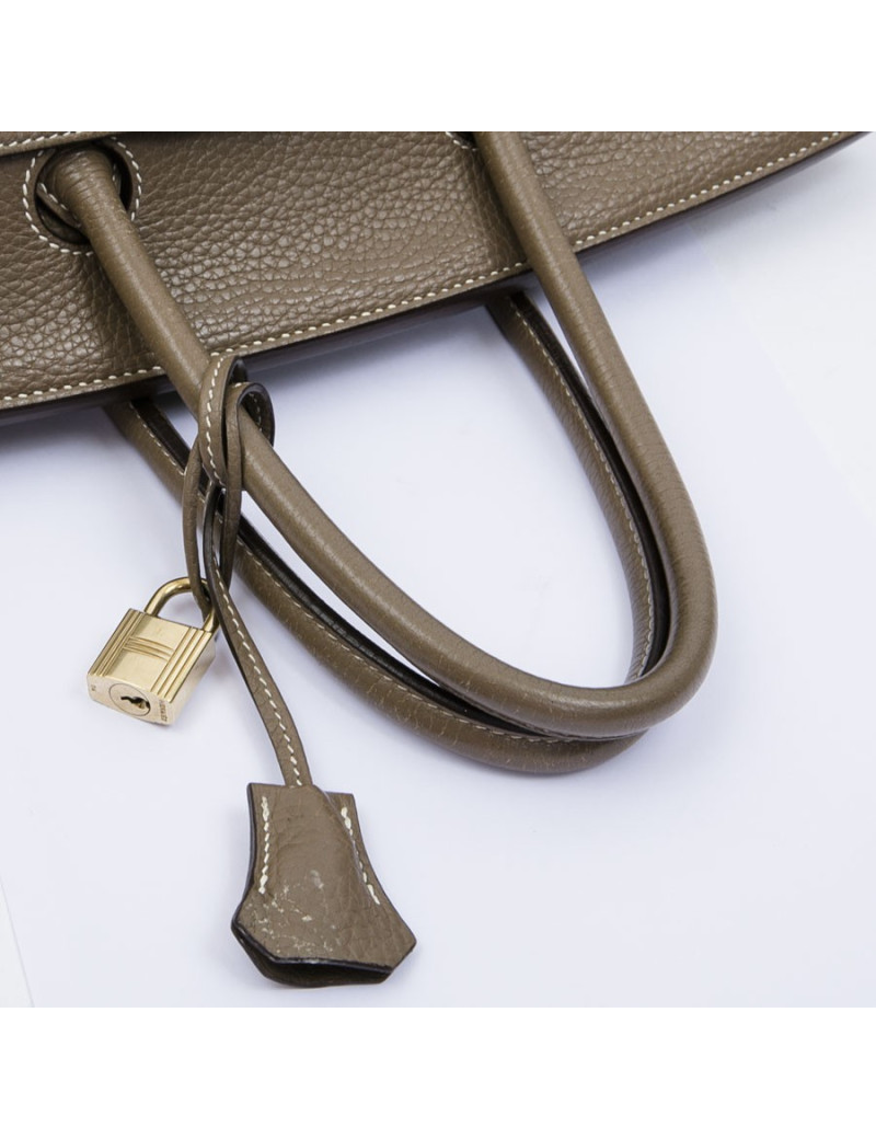 Birkin 35 HERMES cuir taurillon étoupe