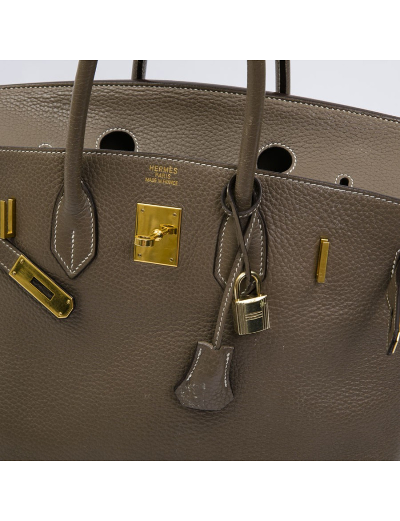 Birkin 35 HERMES cuir taurillon étoupe