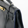 HERMES vintage Kelly 32 bag in navy blue box leather