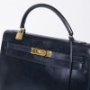 HERMES vintage Kelly 32 bag in navy blue box leather