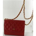 CHANEL Vintage red quilted lambskin bag