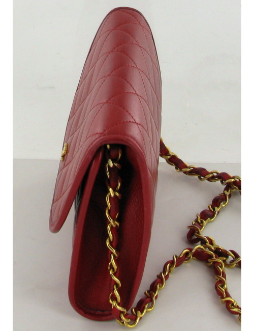 Sac CHANEL Vintage  cuir d'agneau  matelassé rouge