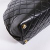 CHANEL vintage large tote bag in balck quilted lamb leather