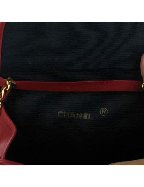 Sac CHANEL Vintage  cuir d'agneau  matelassé rouge