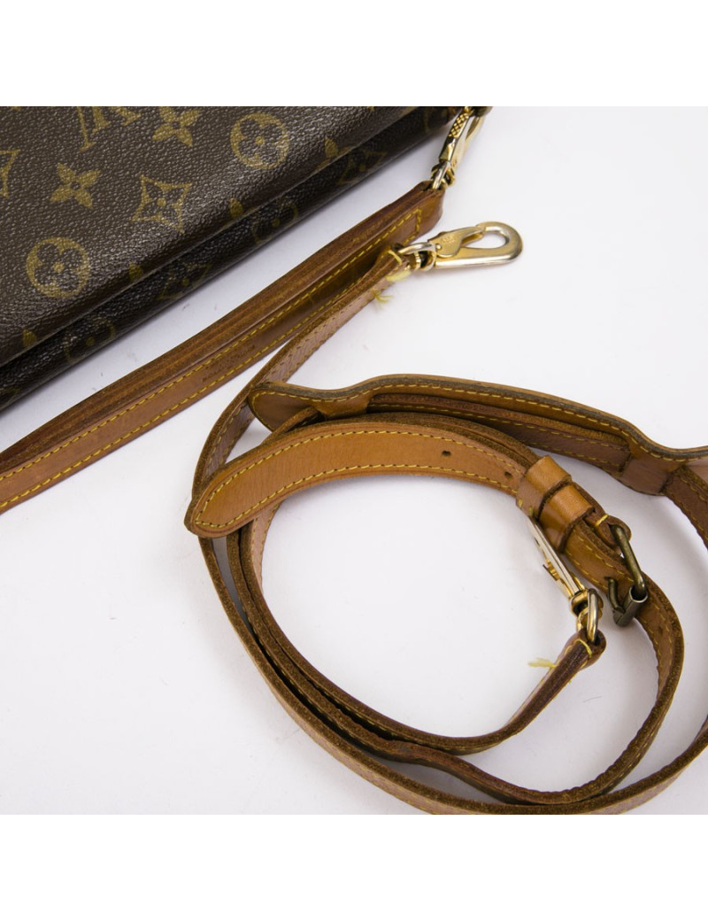 LOUIS VUITTON vintage satchel bag in brown monogram canvas and leather