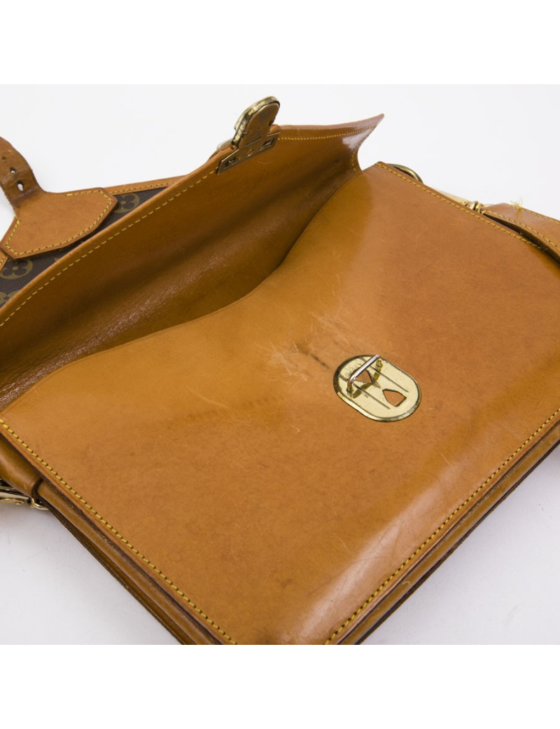 Sac cartable Louis Vuitton toile monogram marron