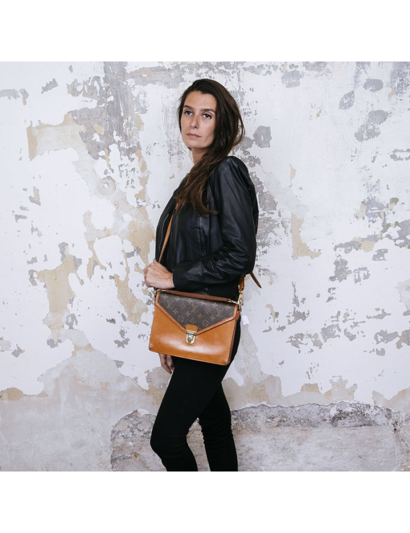 Sac cartable Louis Vuitton toile monogram marron