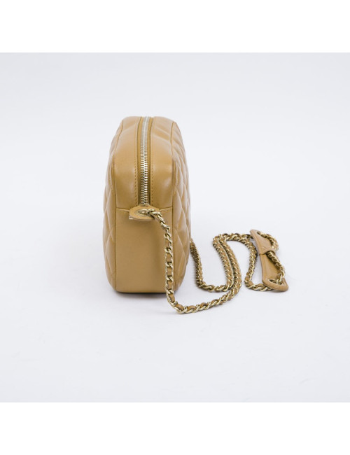CHANEL camera bag in camel quilted leather
