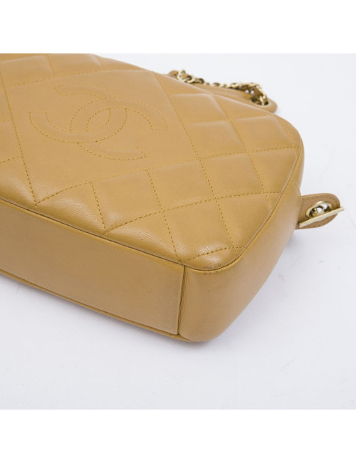 CHANEL camera bag in camel quilted leather