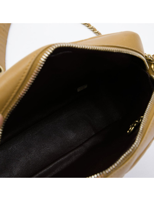 CHANEL camera bag in camel quilted leather