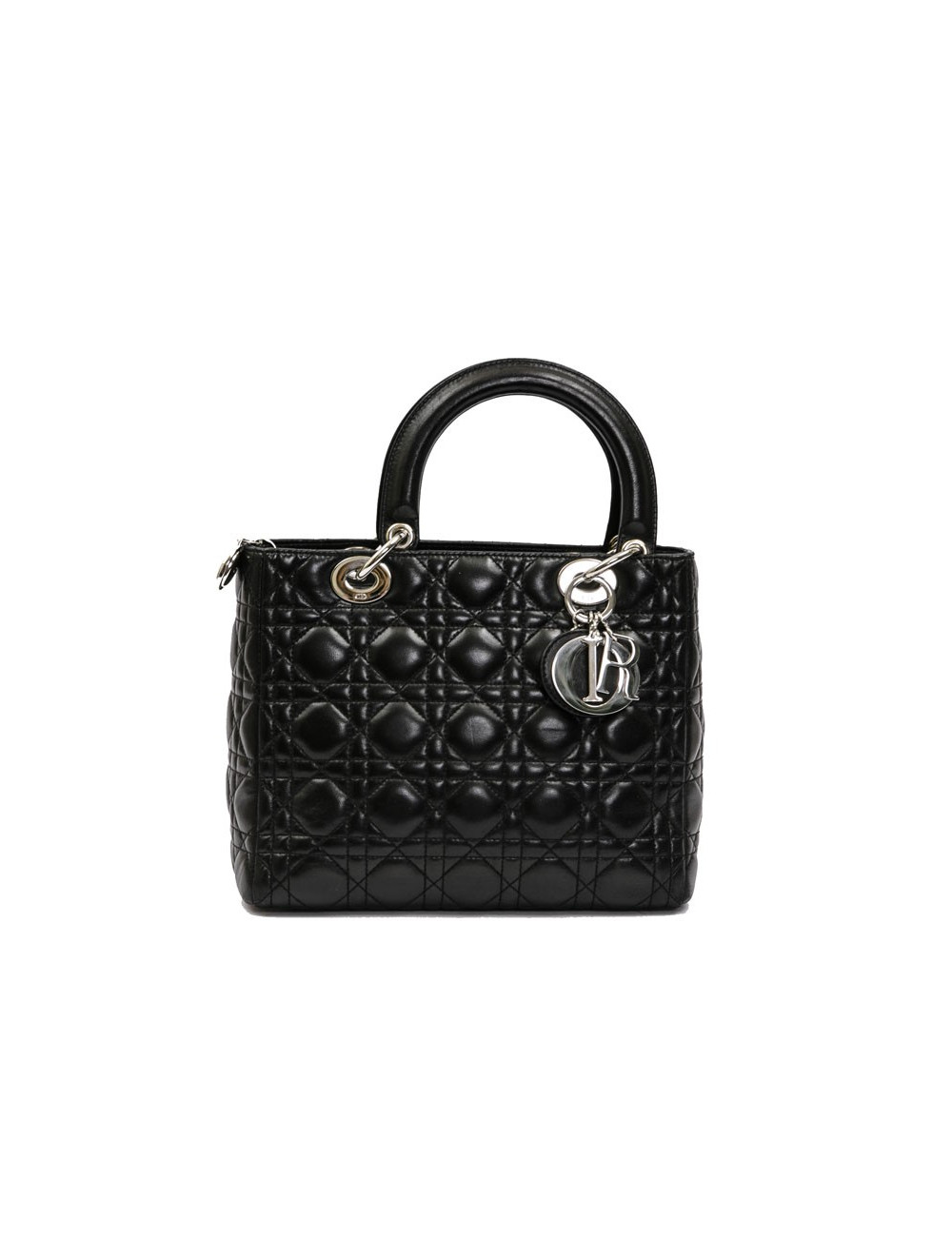 Sac Lady DIOR en cuir d'agneau noir cannage