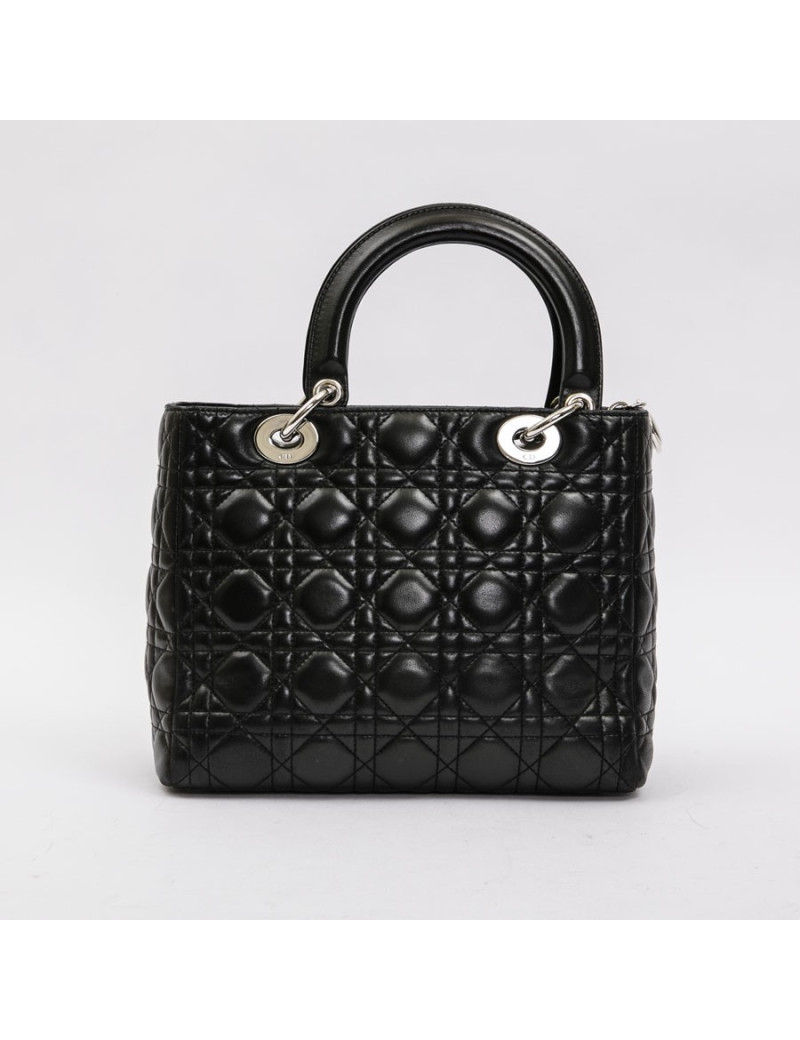  Lady D DIOR bag in black lambskin leather