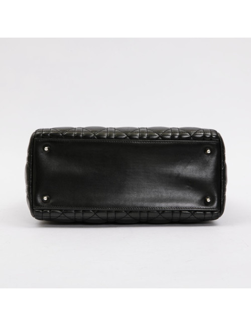 Sac Lady DIOR en cuir d'agneau noir cannage