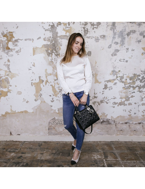 Sac Lady DIOR en cuir d'agneau noir cannage