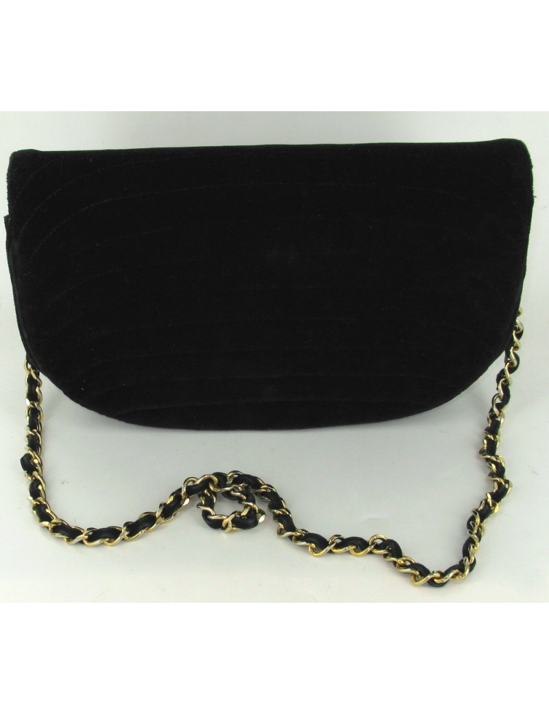 Sac  pochette CHANEL en velours noir