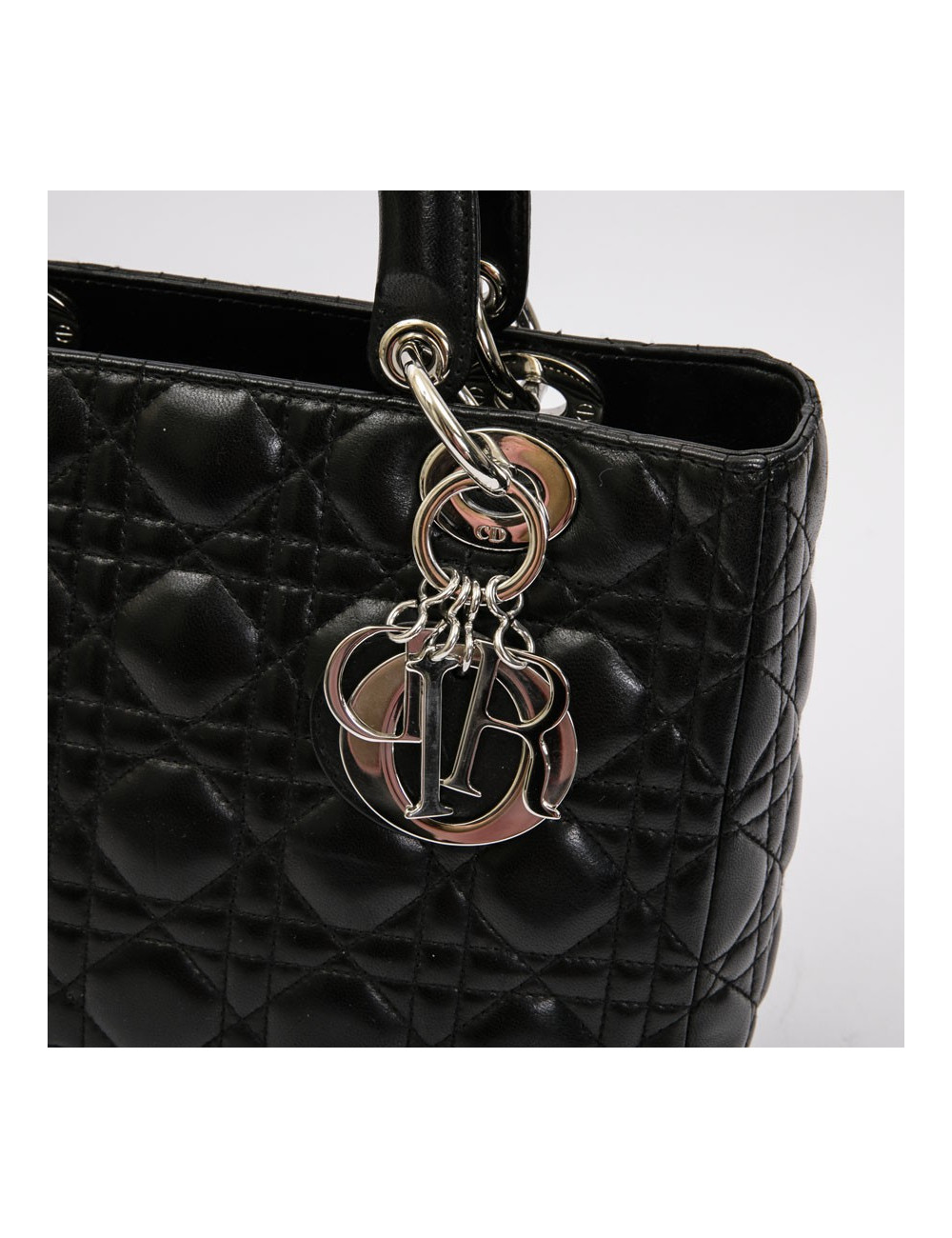 Sac Lady DIOR en cuir d'agneau noir cannage