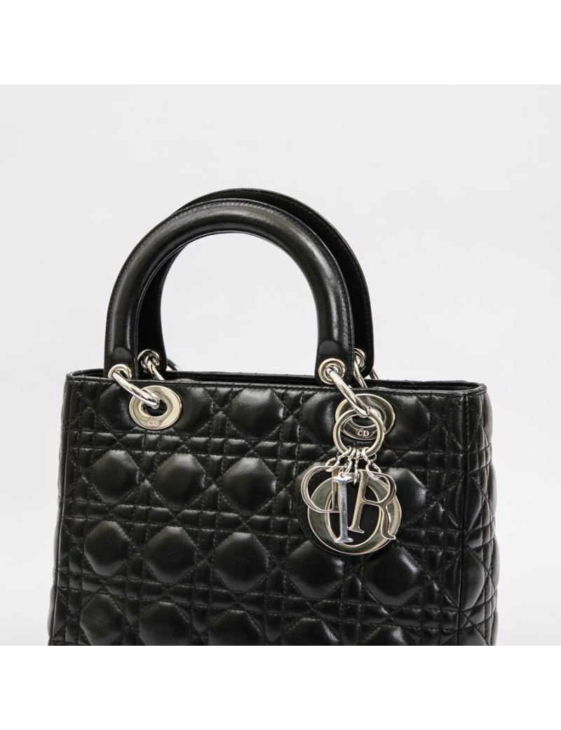  Lady D DIOR bag in black lambskin leather