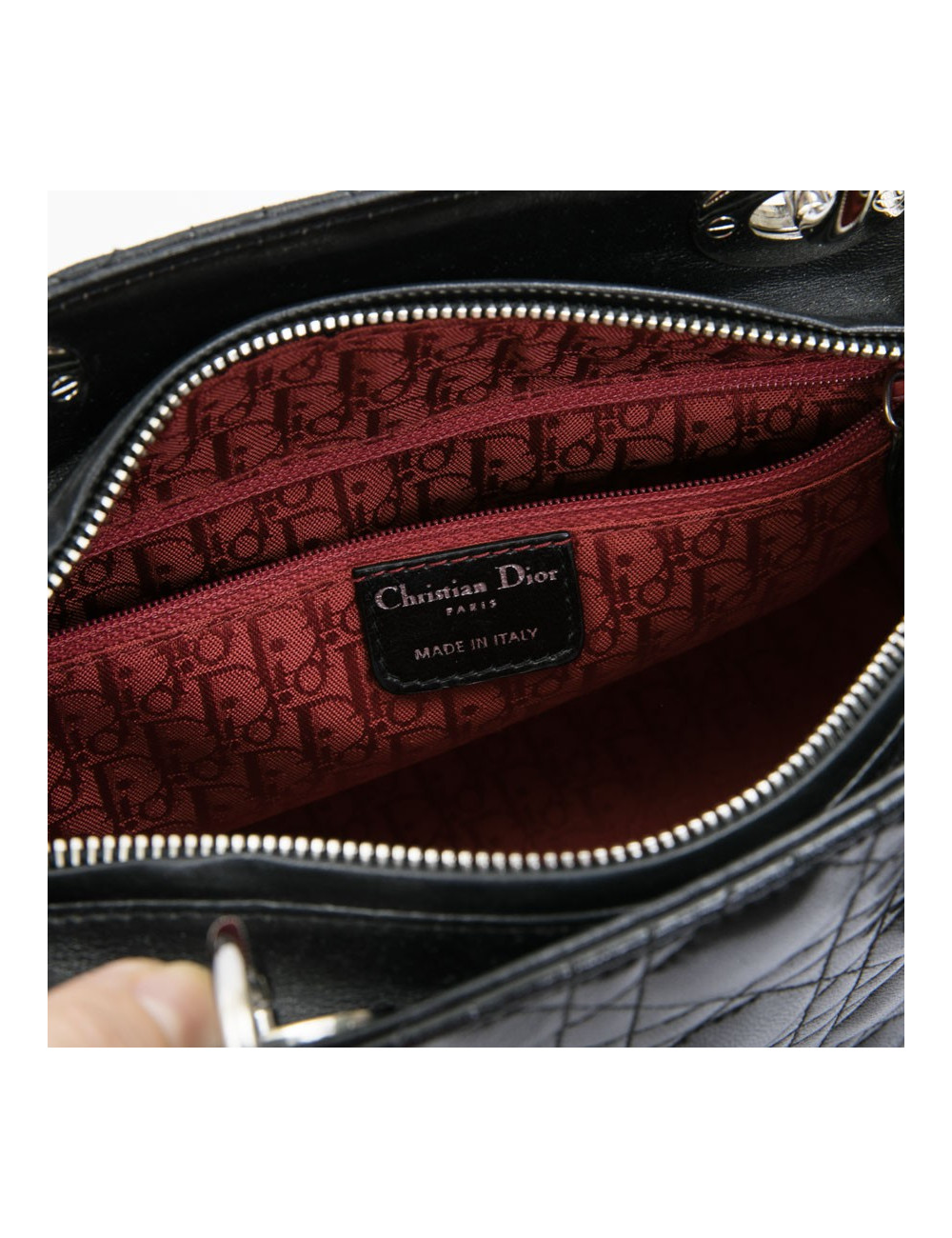  Lady D DIOR bag in black lambskin leather