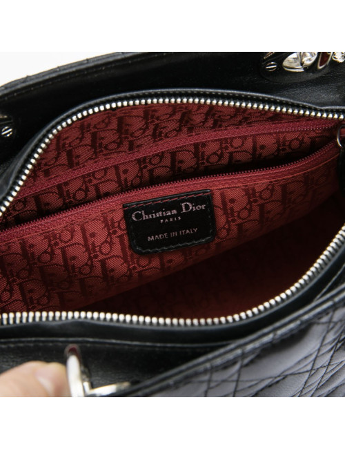  Lady D DIOR bag in black lambskin leather