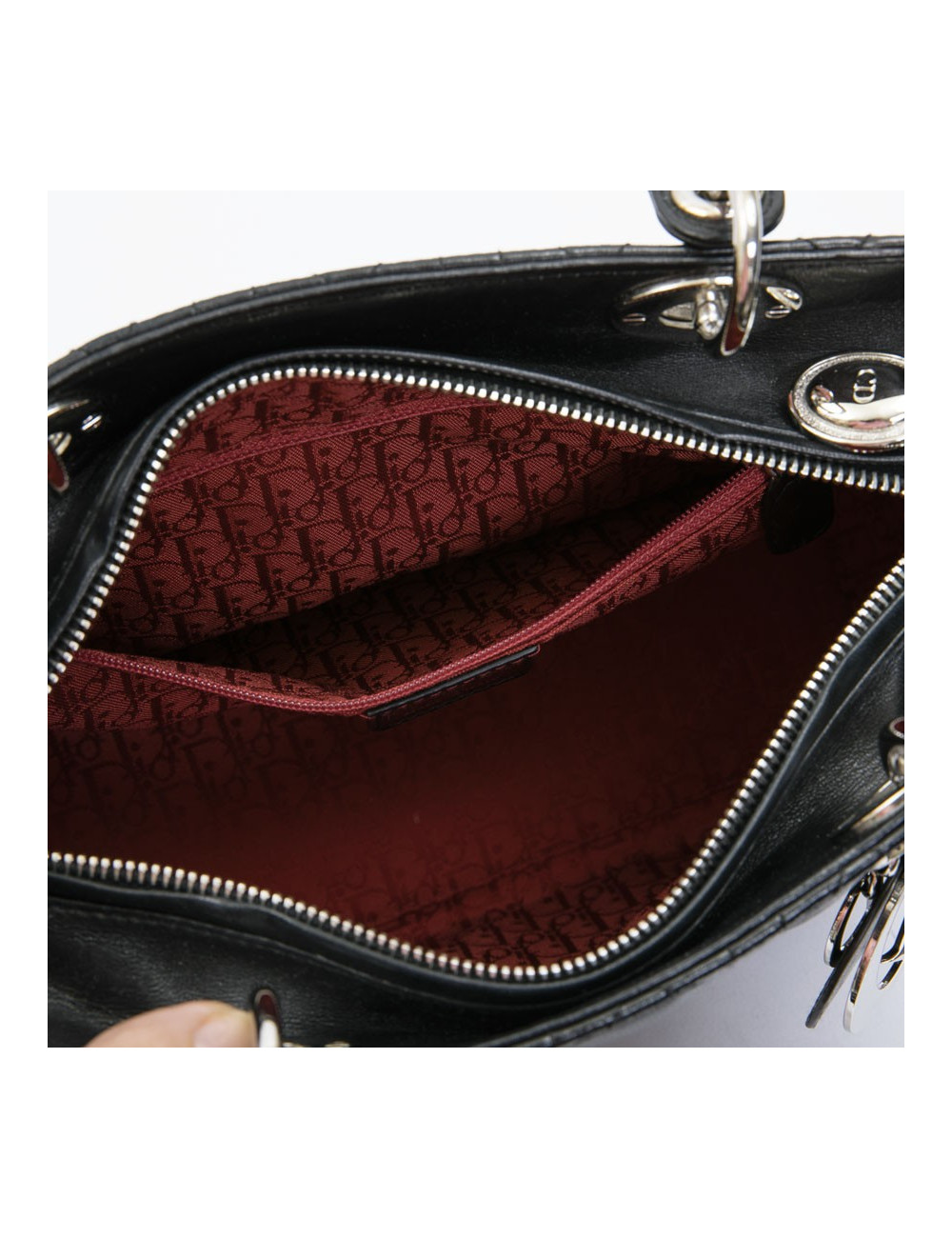 Sac Lady DIOR en cuir d'agneau noir cannage