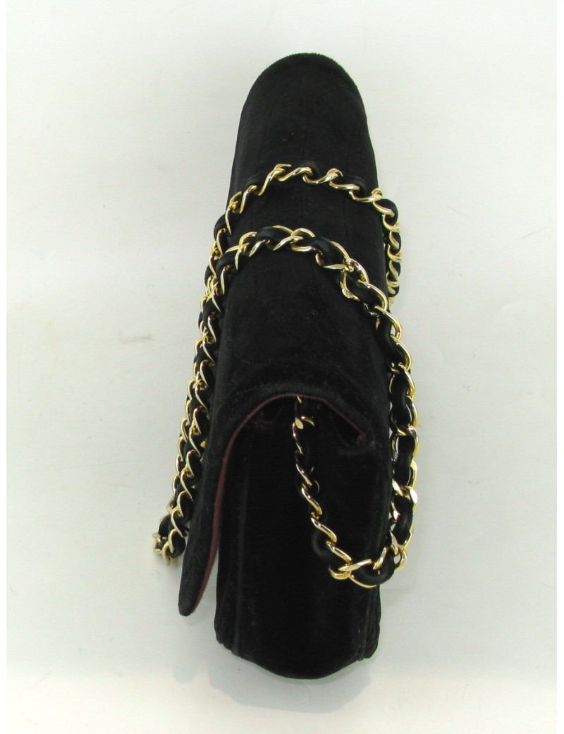 Sac  pochette CHANEL en velours noir
