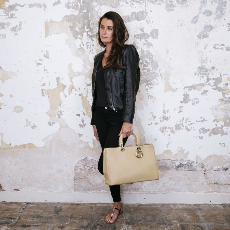 DIOR 'Diorissimo' bag in beige nude taurillon leather - VALOIS VINTAGE PARIS