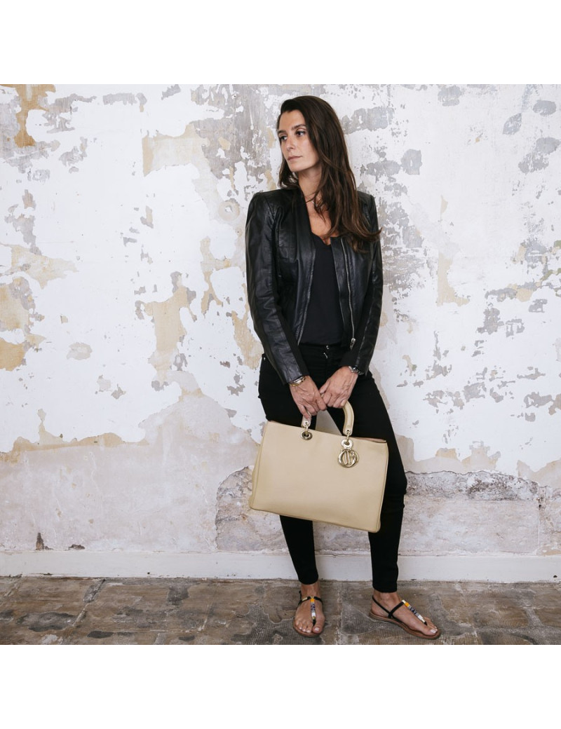 DIOR 'Diorissimo' bag in beige nude taurillon leather