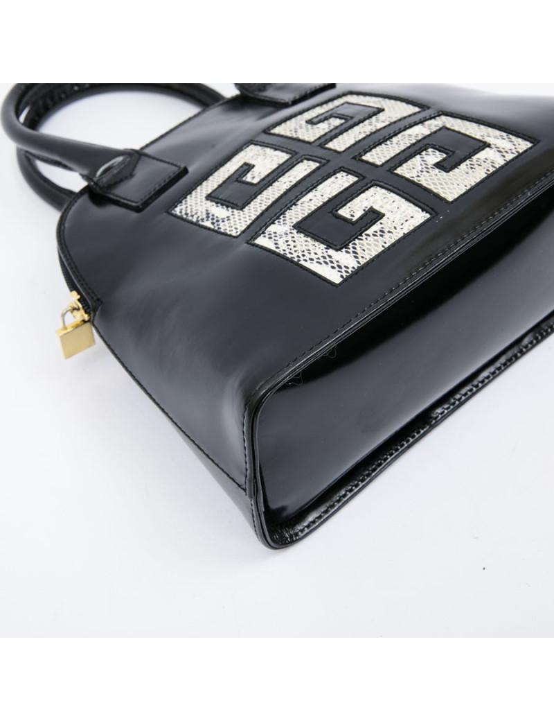 Mini sac GIVENCHY verni noir et python