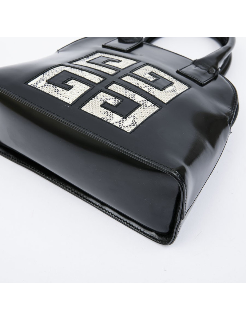Mini sac GIVENCHY verni noir et python