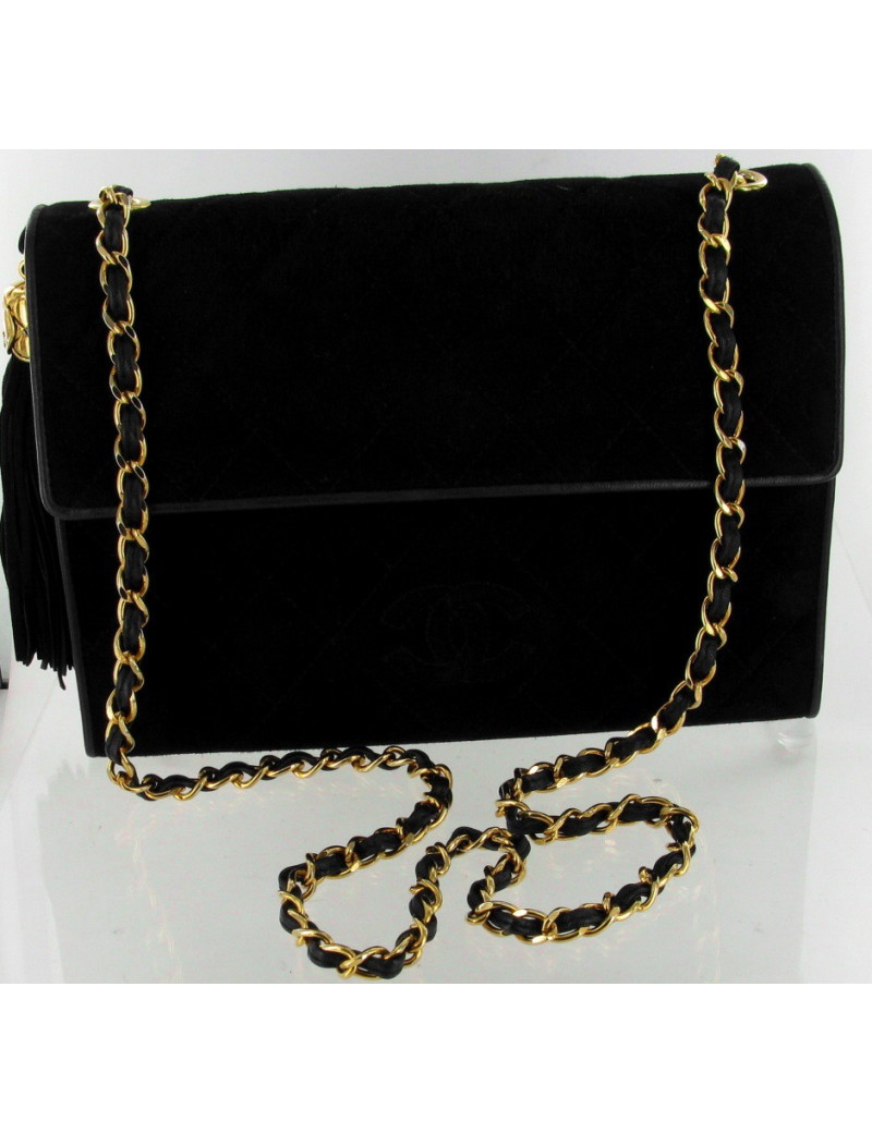 Sac CHANEL en daim noir