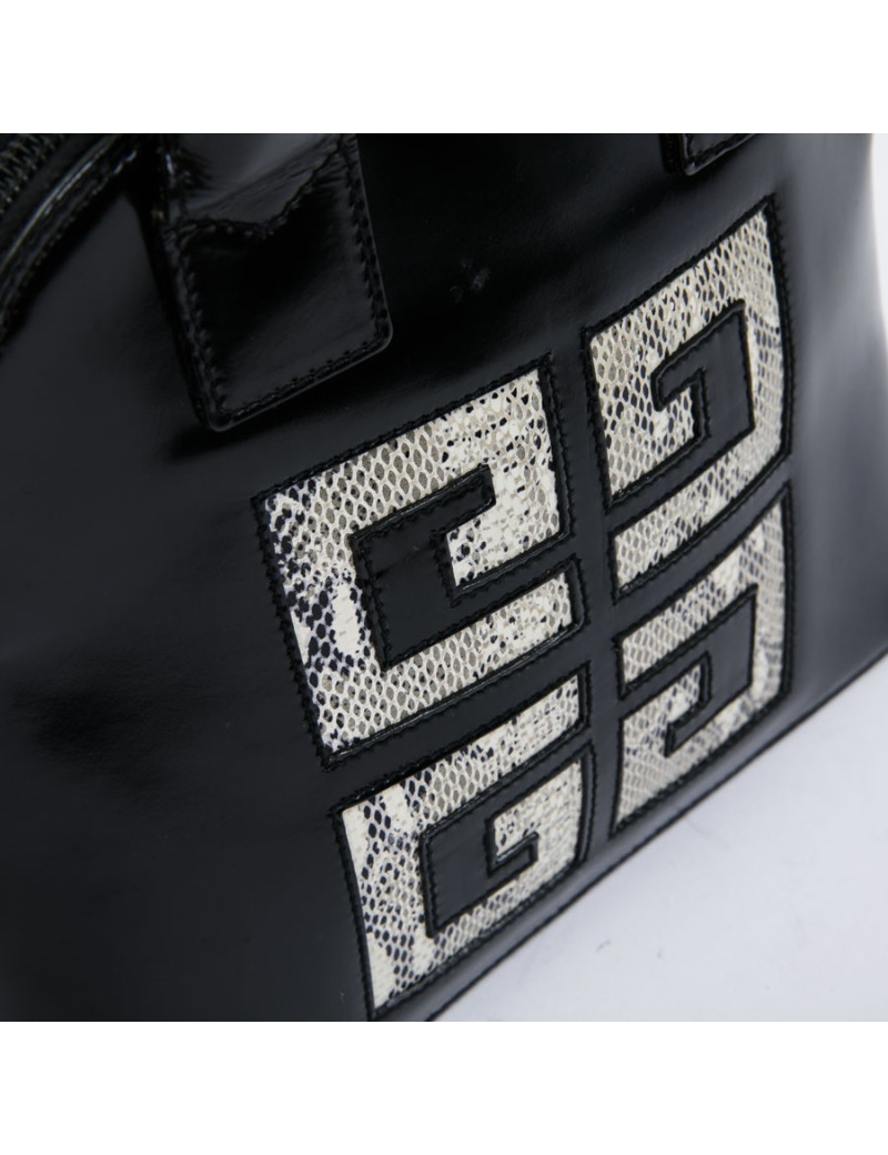 Mini sac GIVENCHY verni noir et python