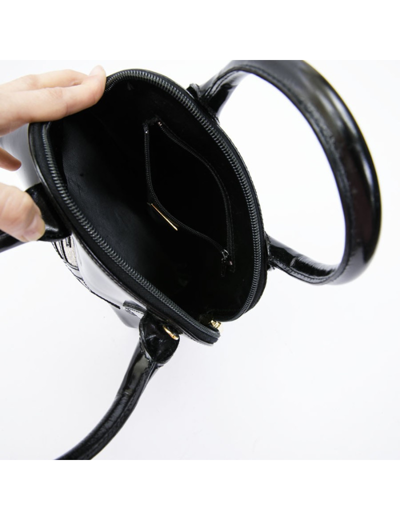 Mini sac GIVENCHY verni noir et python