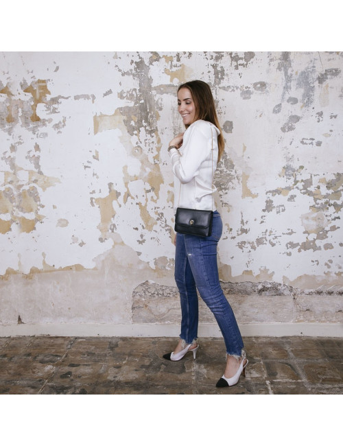 Mini sac DIOR vintage en cuir bleu marine chaîne doré