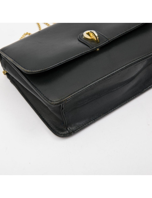 Mini sac DIOR vintage en cuir bleu marine chaîne doré