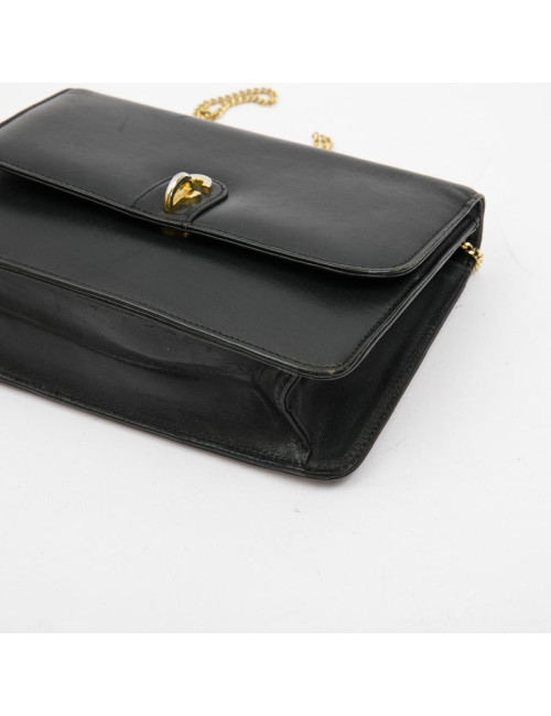 Mini sac DIOR vintage en cuir bleu marine chaîne doré