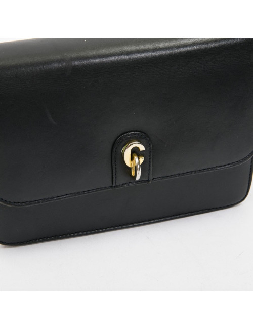 Mini sac DIOR vintage en cuir bleu marine chaîne doré