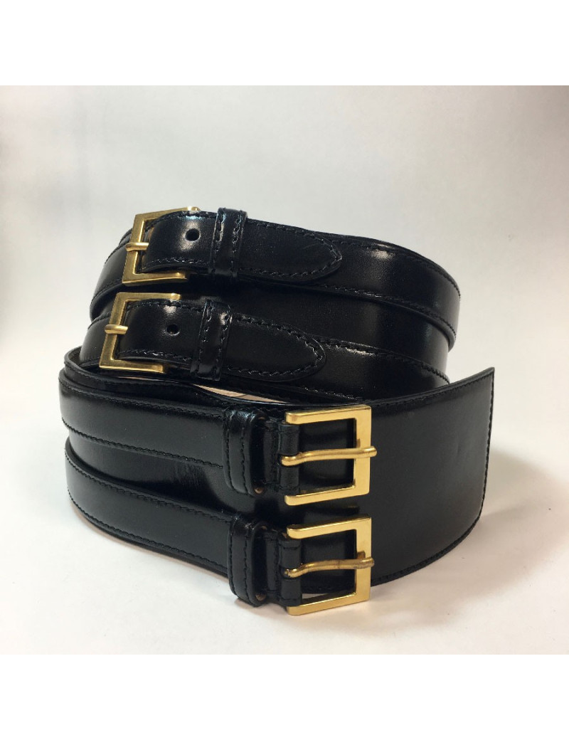 Ceinture T 80  ALEXENDER Mc QUEEN cuir noir