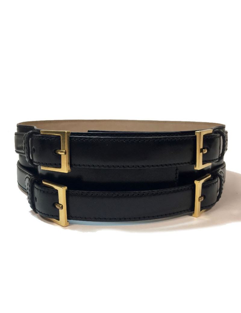 Ceinture T 80  ALEXENDER Mc QUEEN cuir noir