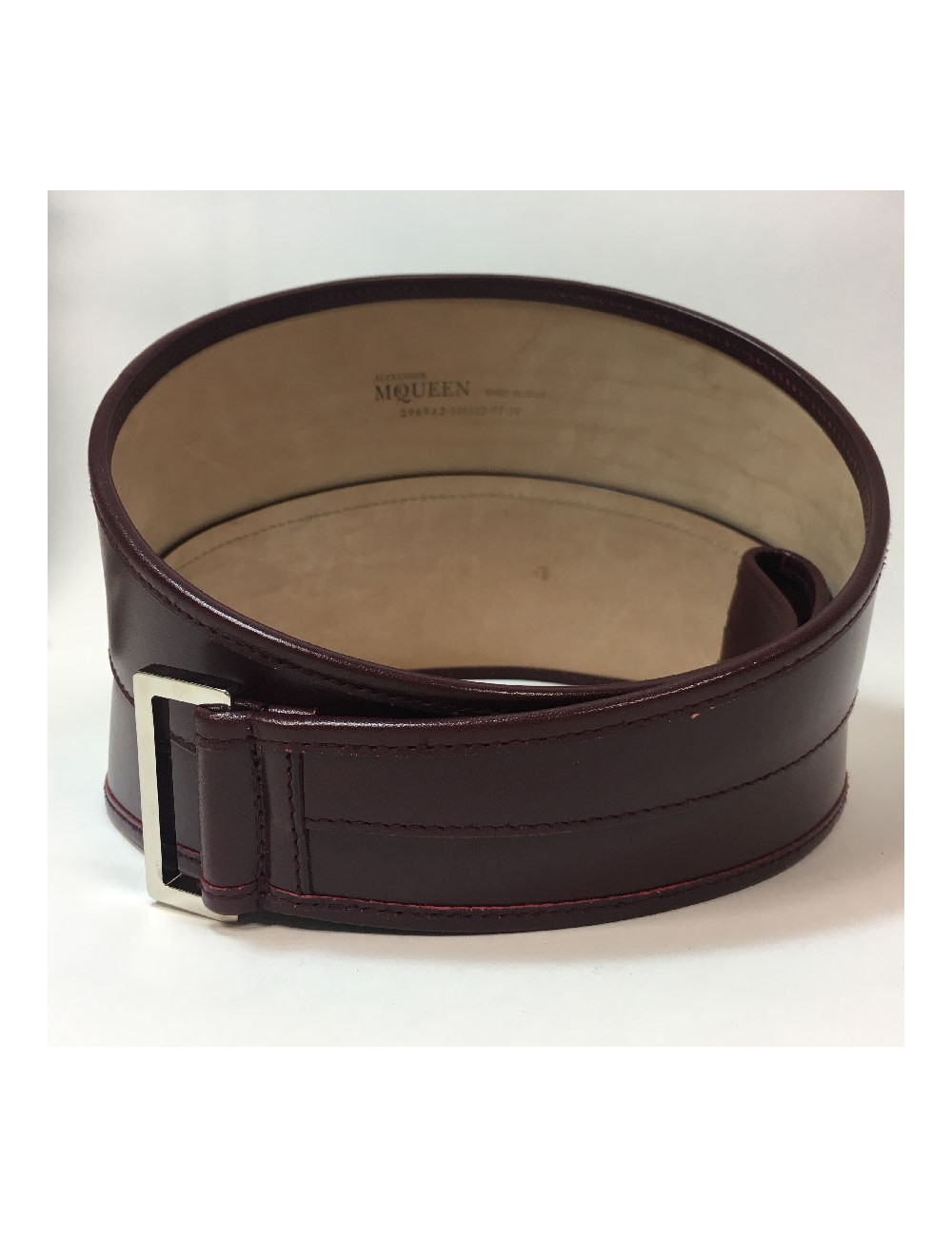 Ceinture T 75  ALEXENDER Mc QUEEN cuir bordeaux