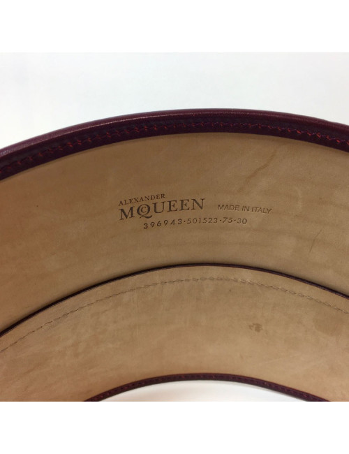 Ceinture T 75  ALEXENDER Mc QUEEN cuir bordeaux