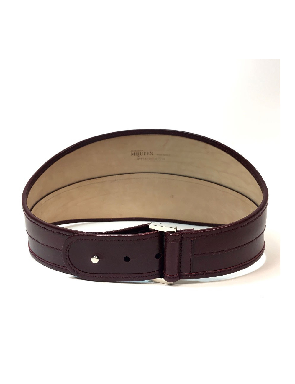 Ceinture T 75  ALEXENDER Mc QUEEN cuir bordeaux