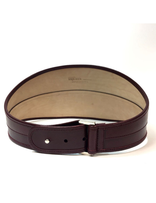 Ceinture T 75  ALEXENDER Mc QUEEN cuir bordeaux