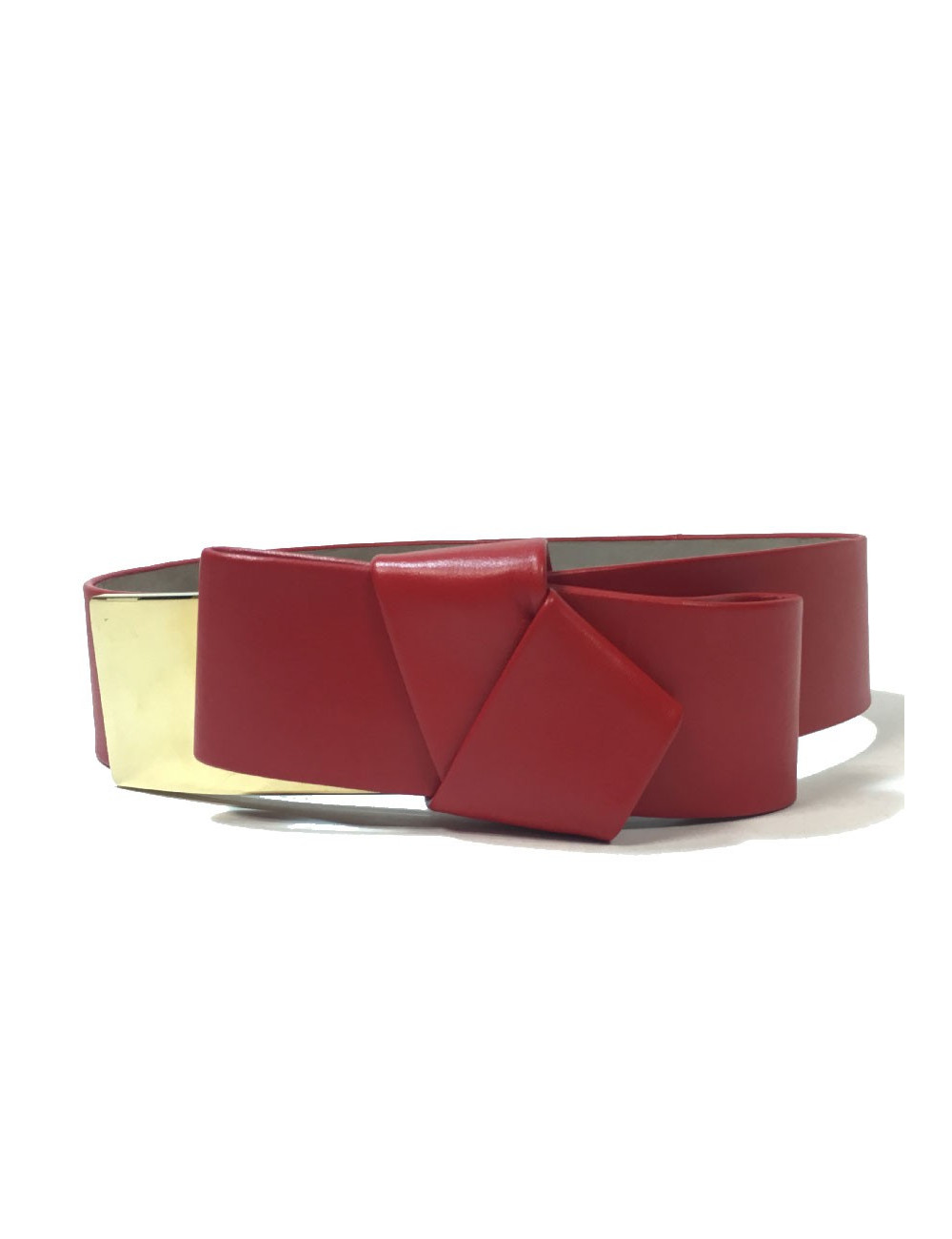 Ceinture T 70  ALEXENDER Mc QUEEN cuir rouge et noeud 